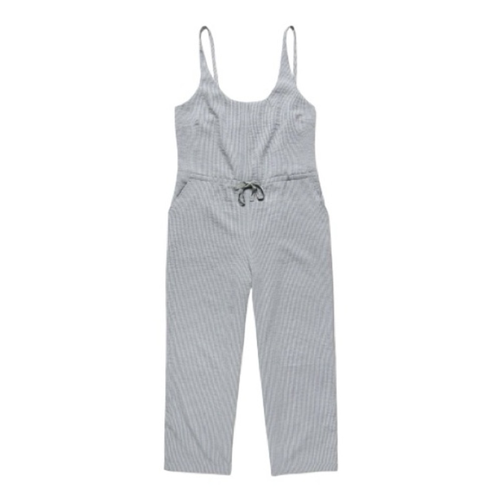 Bridge & Burn Otto Seersucker Blue Jumpsuit Size Small